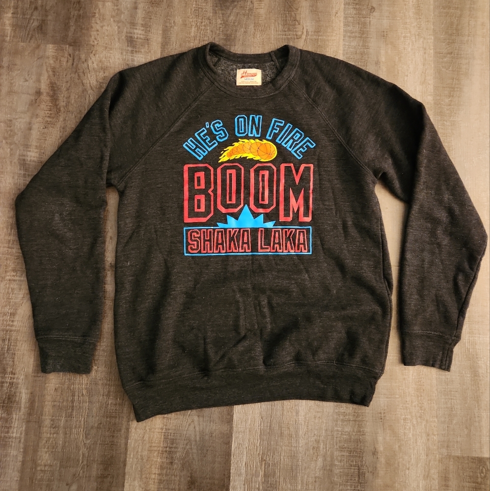 Homage Boom Shaka Laka 'He's On Fire' NBA Jam Sweatshirt Size Medium